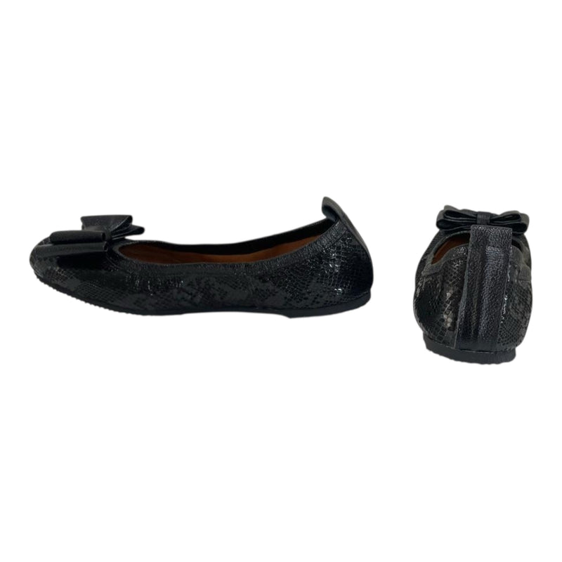 Bailarina 'Encanto Nocturno': Estilo y Comodidad en Cuero Genuino Negro Texturizado Byjennga