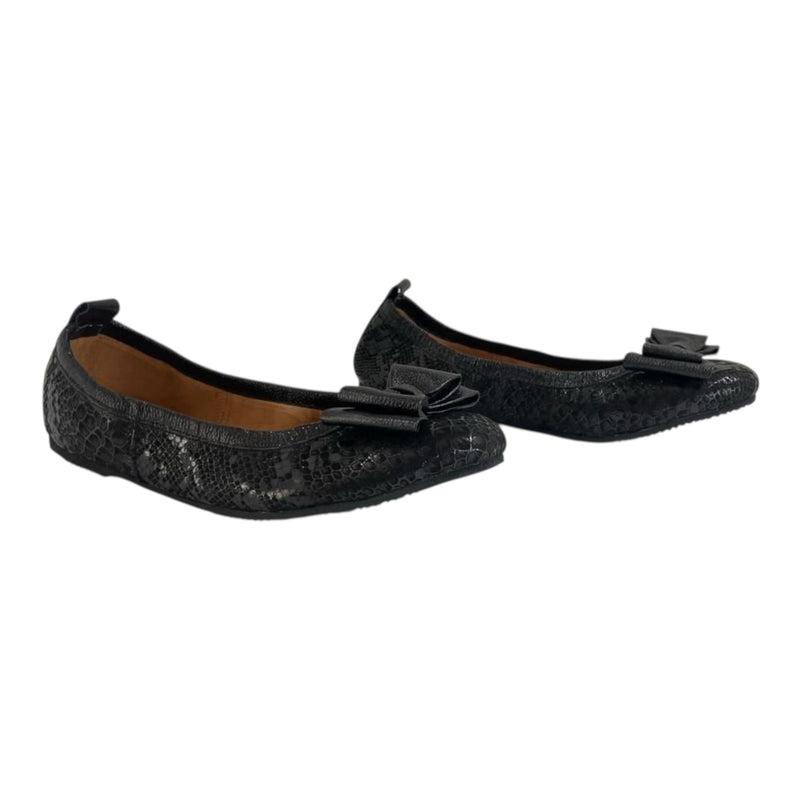 Bailarina 'Encanto Nocturno': Estilo y Comodidad en Cuero Genuino Negro Texturizado Byjennga6