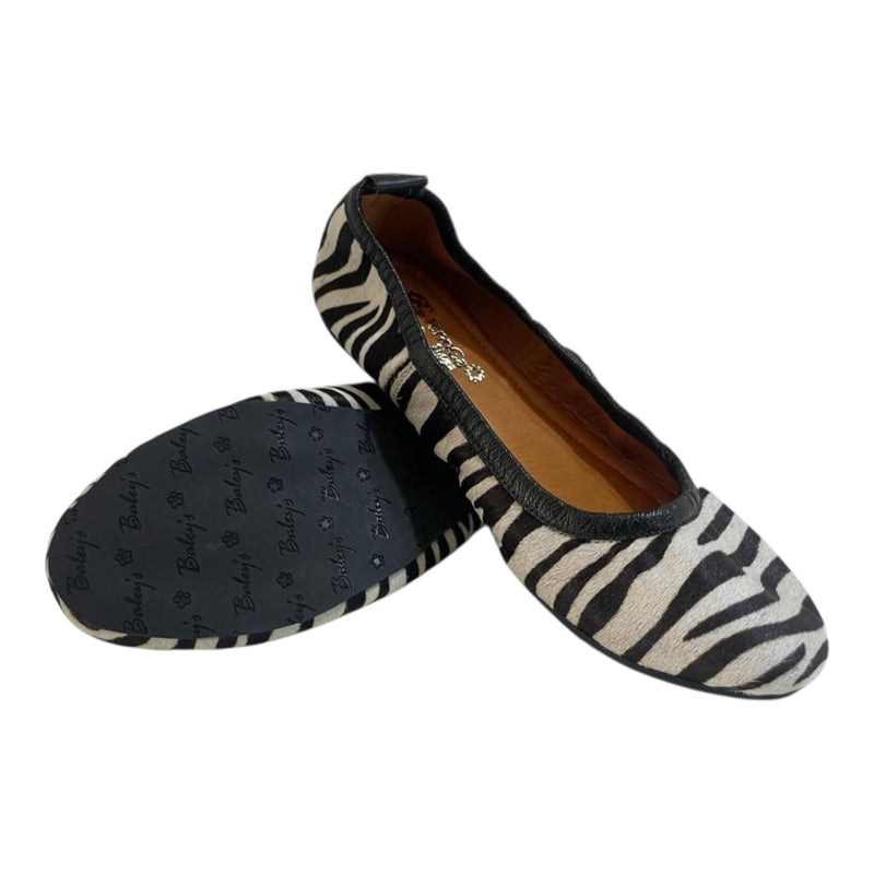 Bailarina 'Safari Chic': Estampado Cebra en Cuero Genuino Byjennga