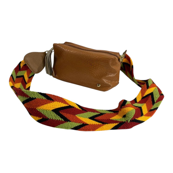 Bolso Bandolera 'Aventura Étnica': Estilo y Color en Cuero Genuino Byjennga