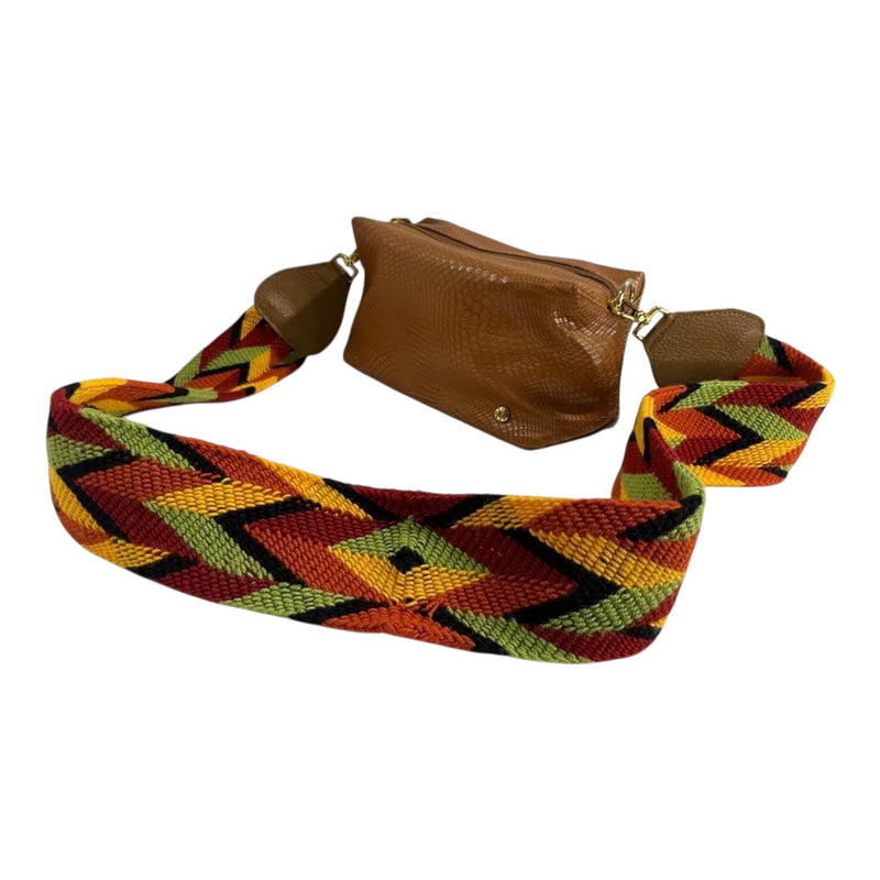 Bolso Bandolera 'Aventura Étnica': Estilo y Color en Cuero Genuino Byjennga