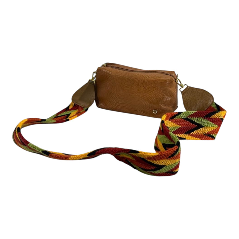 Bolso Bandolera 'Aventura Étnica': Estilo y Color en Cuero Genuino Byjennga