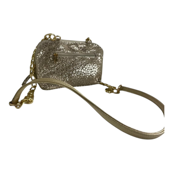 Bolso Bandolera 'Glamour Salvaje': Lujo y Estilo en Cuero Genuino Dorado Byjennga