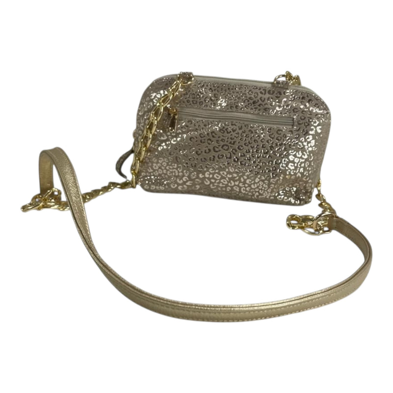 Bolso Bandolera 'Glamour Salvaje': Lujo y Estilo en Cuero Genuino Dorado Byjennga