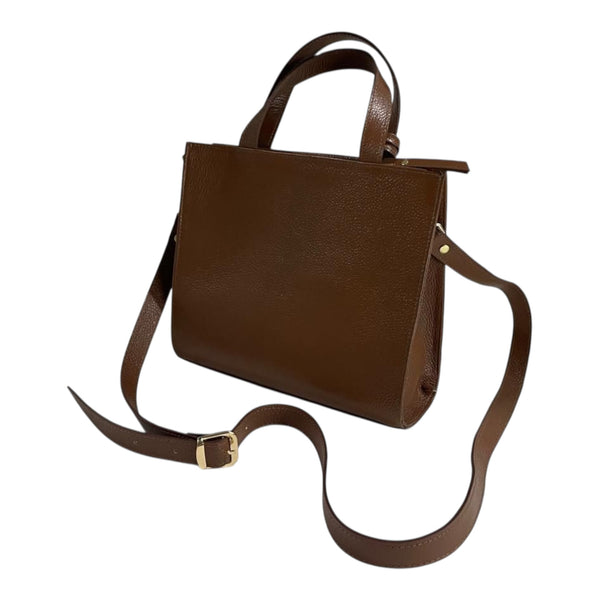 Bolso 'Clásico Estructurado': Elegancia y Versatilidad en Cuero Genuino Marrón Byjennga