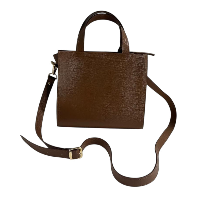 Bolso 'Clásico Estructurado': Elegancia y Versatilidad en Cuero Genuino Marrón Byjennga