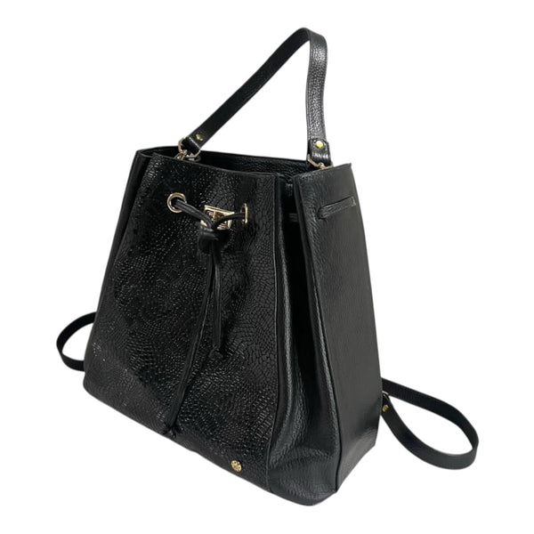 Bolso 'Noche Reptil': Lujo y Textura en Cuero Genuino Negro Byjennga
