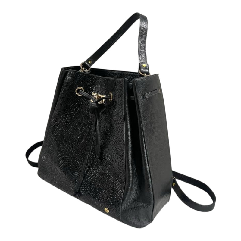 Bolso 'Noche Reptil': Lujo y Textura en Cuero Genuino Negro Byjennga