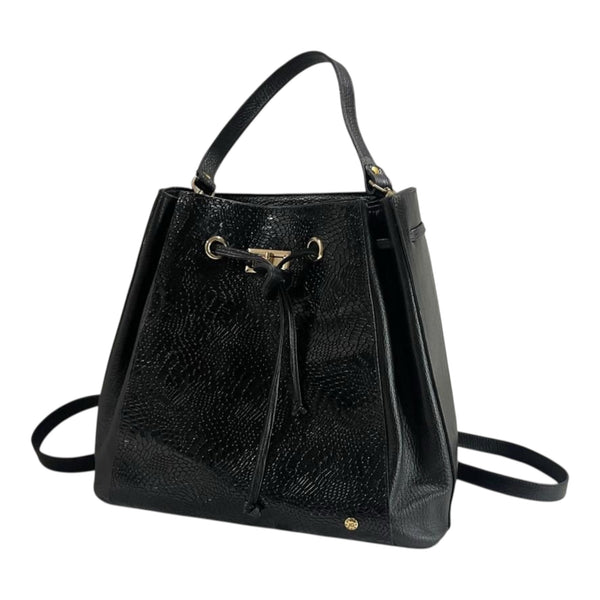 Bolso 'Noche Reptil': Lujo y Textura en Cuero Genuino Negro Byjennga