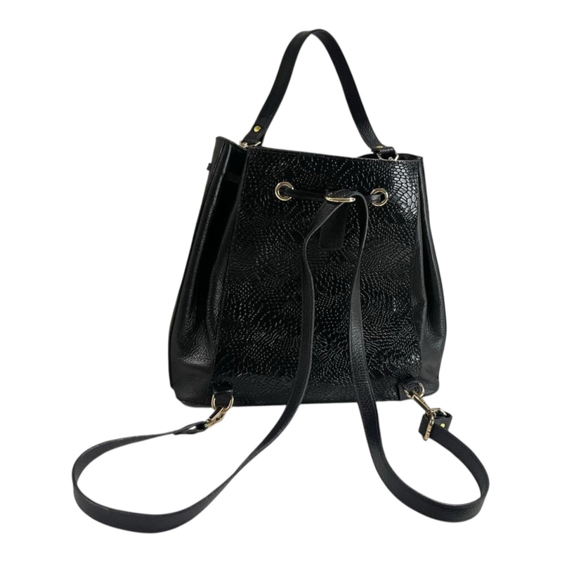 Bolso 'Noche Reptil': Lujo y Textura en Cuero Genuino Negro Byjennga