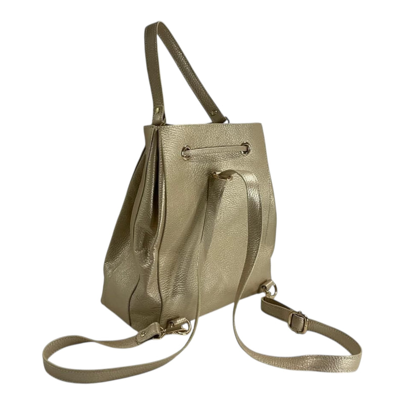 Bolso 'Versátil Dorado': Elegancia y Funcionalidad en Cuero Genuino Byjennga