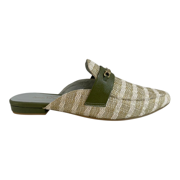 Mule 'Elegancia Natural': Confort y Estilo en Cuero Genuino y Tejido Byjennga