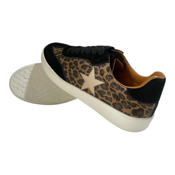 Tenis 'Fuerza Salvaje': Comodidad y Estilo Leopardo en Cuero Genuino Byjennga