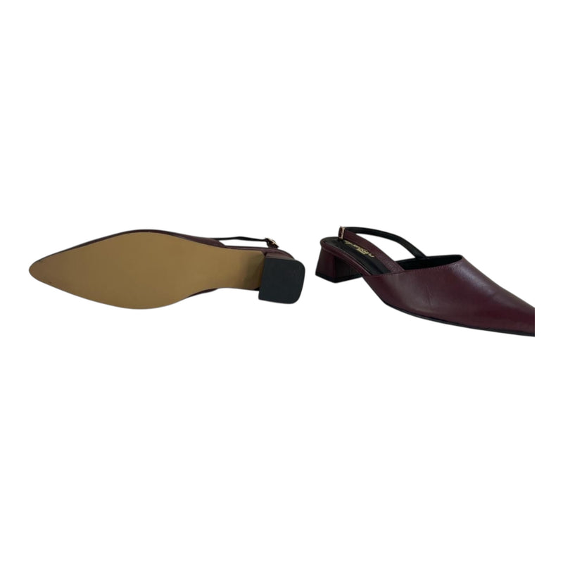Zapato Slingback 'Sofisticación Vino': Elegancia en Cuero Genuino Byjennga