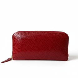 Billetera Amalfi – Cuero Legítimo Rojo Texturizado con Cierre Completo | ByJennga