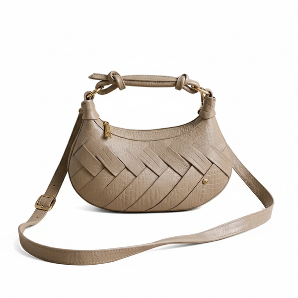 Bolso Hobo Siena – Cuero Legítimo Beige Texturizado | ByJennga