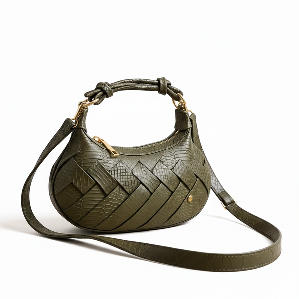 Bolso Hobo Verona – Cuero Legítimo Verde Oliva | ByJennga