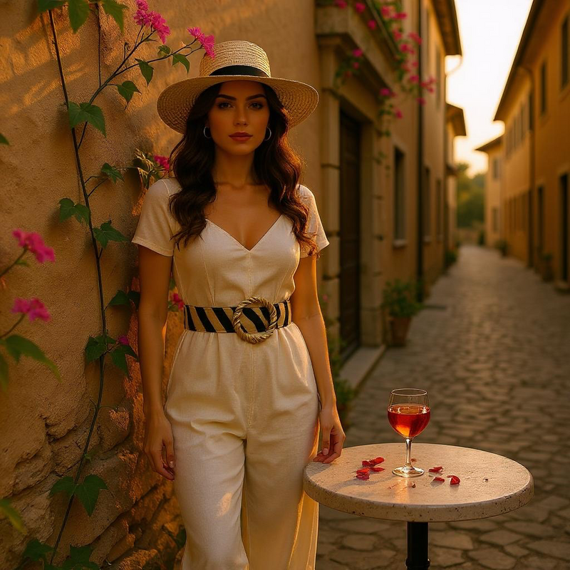 Cinturón Riviera Luxe – Animal Print Estilo Cebra con Hebilla Dorada Trenzada | ByJennga