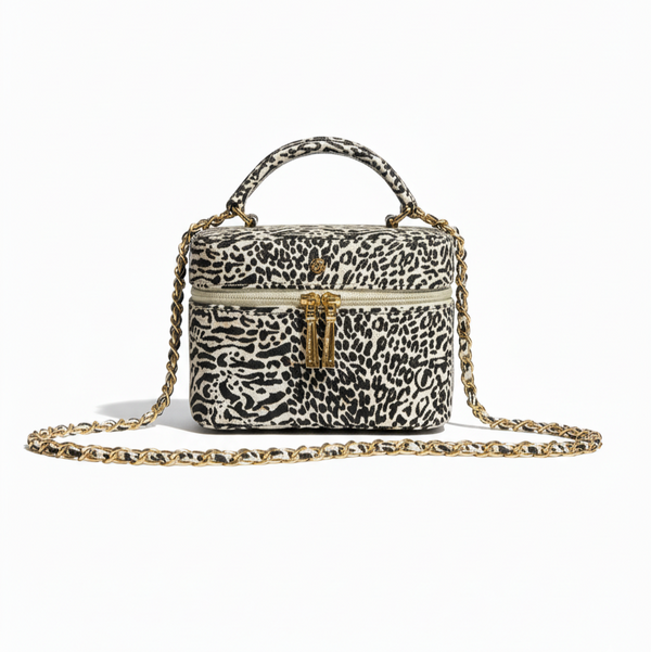 Vanity Bag Capri – Cuero Legítimo Animal Print con Cadena Dorada | ByJennga