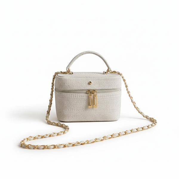 Vanity Box Amalfi – Cuero Legítimo Blanco Marfil | ByJennga